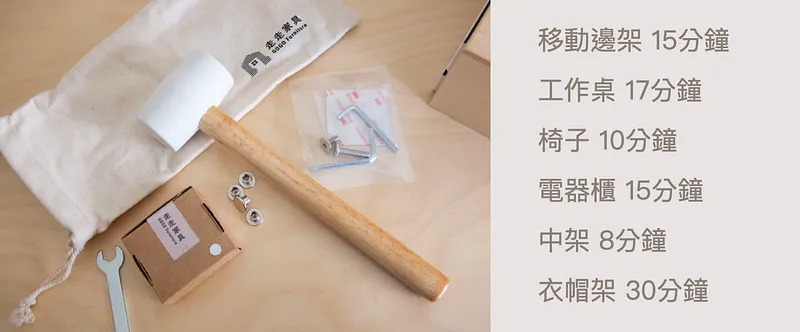 會貼心附上所需的工具 讓安裝變成一種輕鬆又有美感的活動