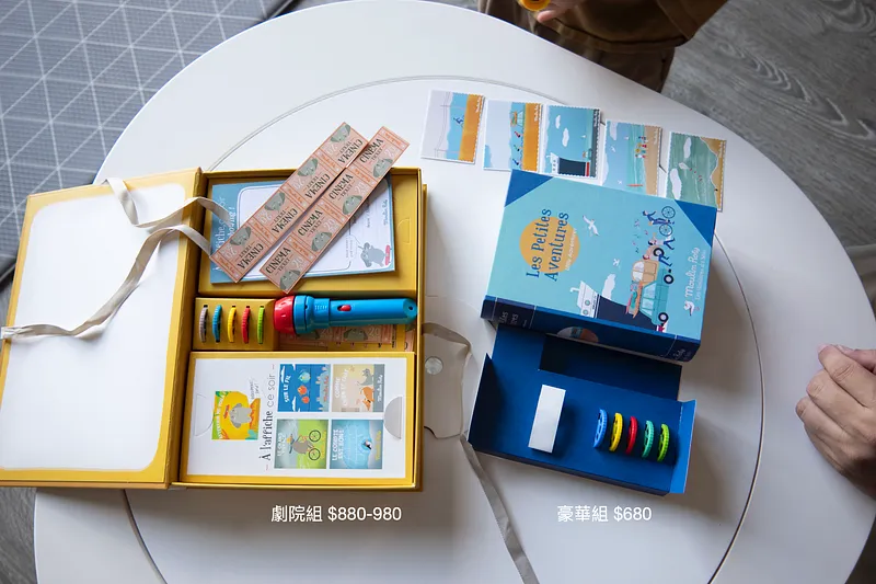 劇院組與豪華組都是五部電影,差別在於劇院組多了票、電影劇情表等配件