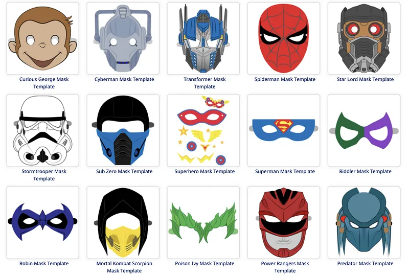 Cartoon Character Masks
