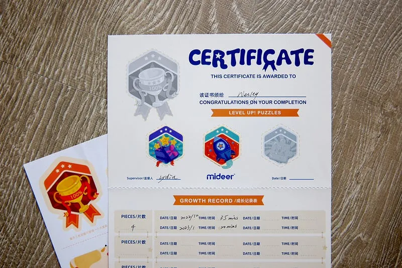 博美最喜歡這個證書機制 每次完成一個主題 我就會幫他紀錄 貼上貼紙