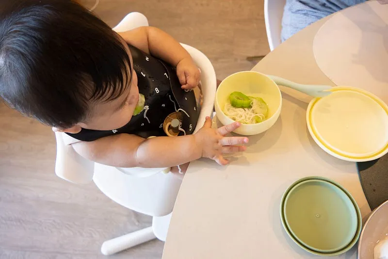 把Nomi餐盤拆囉，博美是跟大人在同一張桌子吃飯